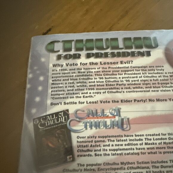 Cthulhu For President Call Of Cthulhu Why Settle For The Lesser Evil RPG New - Picture 10 of 12